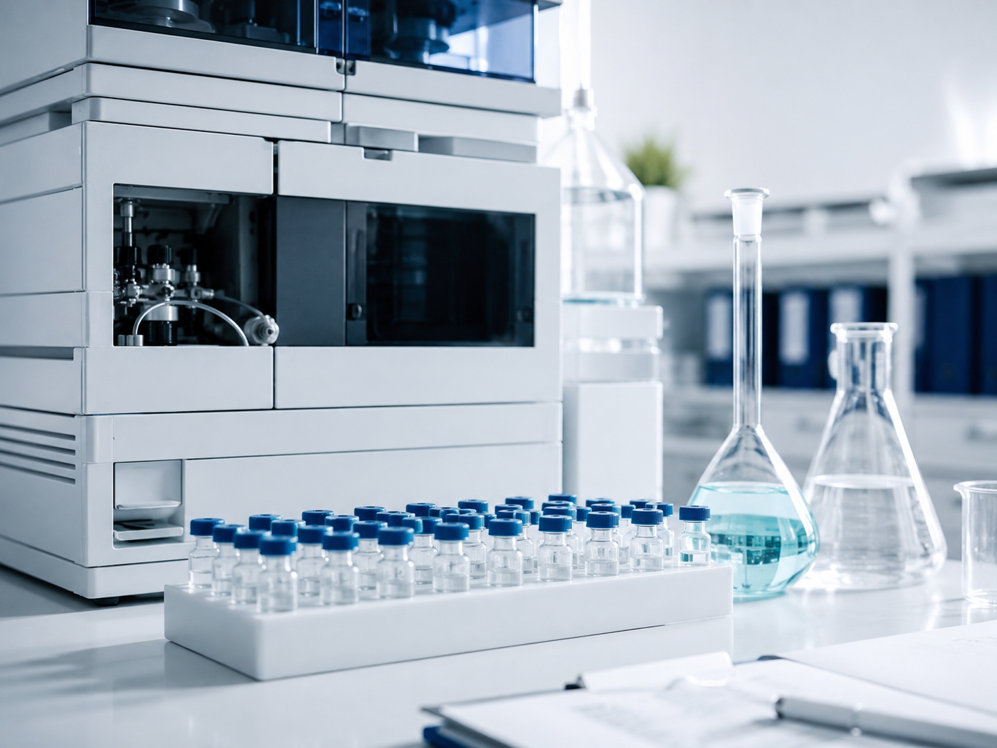 Analytical laboratory equipment and sample vials